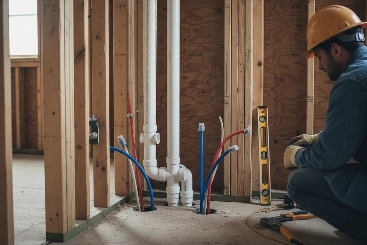 Drain and supply rough-in during Toilet Repair and Installation in Falmouth